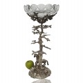 Plat sur pied décoratif, oeuvre d'art en forme d'arbre avec cheval (bol cassé) - 4