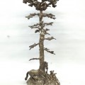 Plat sur pied décoratif, oeuvre d'art en forme d'arbre avec cheval (bol cassé) - 9
