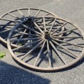 Lot of antique decorative horses carriage wheels - 2