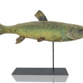 Lovely wooden folk art trout fish - 1