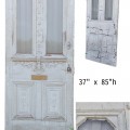 Antique carved door with glass, lovely patina, unique character - 1