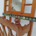 Vintage magazine rack with mirror, turned wood - 4