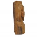 Portrait sculpté sur bois, signé Serge Bourdon, sculpture bas-relief - 2