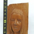 Portrait sculpté sur bois, signé Serge Bourdon, sculpture bas-relief - 3