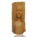 Portrait sculpté sur bois, signé Serge Bourdon, sculpture bas-relief - 1