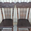 Set of 4 antique press-back chairs - 2