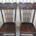 Set of 4 antique press-back chairs - 3