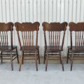 Set of 4 antique press-back chairs - 5