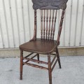 Set of 4 antique press-back chairs - 6