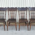 Set of 4 antique press-back chairs - 7