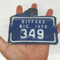 Rare little Giffard bicycle license plate - 3