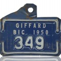 Rare little Giffard bicycle license plate - 1