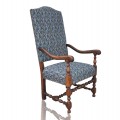 Reproduction (1995) de fauteuil et repose-pieds esprit Louis XIII, fait par Rosaire St-Pierre - 2