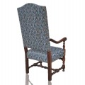 Reproduction (1995) de fauteuil et repose-pieds esprit Louis XIII, fait par Rosaire St-Pierre - 4