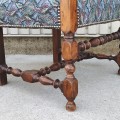 Reproduction (1995) de fauteuil et repose-pieds esprit Louis XIII, fait par Rosaire St-Pierre - 7