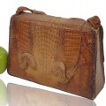 Sac à main vintage avec peau de d'alligator, sacoche - 3
