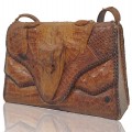 Sac à main vintage avec peau de d'alligator, sacoche - 1