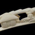 Africa carved bone village scene - 3