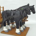 Sculpture art populaire avec chevaux  - 2