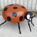 Wooden carved ladybug, folk art sculpture  - 2