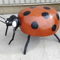 Wooden carved ladybug, folk art sculpture  - 3