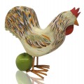 Folk art rooster wooden sculpture  - 2