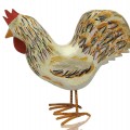 Folk art rooster wooden sculpture  - 1