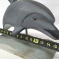 Hand-painted wooden dolphin sculpture - 3