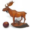 Folk art wooden carved moose  - 2