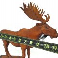 Folk art wooden carved moose  - 3