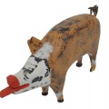 Little wooden carved folk art pig by Felicien Levesque  - 3