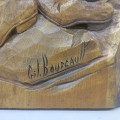 Sculpture art populaire signée Gil Bourgault, bas-relief  - 2
