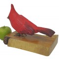 Little wooden cardinal carving, folk art sculpture  - 2