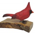 Little wooden cardinal carving, folk art sculpture  - 1