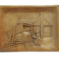 Folk art carved relief  - 1