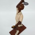 Tennis player carving, Italian sculpture - 2