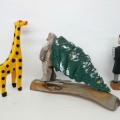 Sculptures art populaire, giraffe, ours et bonhomme(Vendu) (giraffe vendu)  - 2