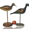 Sculptures art populaire, oiseaux de rivage sculptés en bois  - 4