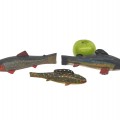 Folk art wooden trout fish - 2