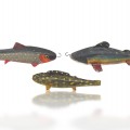 Folk art wooden trout fish - 1