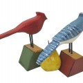 Sculptures art populaire signées Yvon Gamache, oiseaux sculptés - 2