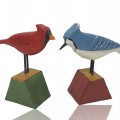 Sculptures art populaire signées Yvon Gamache, oiseaux sculptés - 1