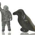 Sculptures Inuits en pierre, signées - 1