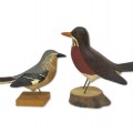 Wooden decorative birds carved by Leo Chagnon from Sorel - 1