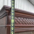 Antique wooden cylinder roll-top secretary with glass-door bookcase - 7