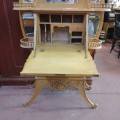 Antique oak secretary desk with mirror, elegant Art Nouveau period furniture - 4