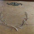 Antique oak secretary desk with mirror, elegant Art Nouveau period furniture - 8
