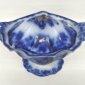 Soupière flow blue, Oriental stone L & G Alcock, vaisselle (voir autres photos pour condition) - 7