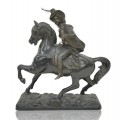 Statue, régule décorative en métal avec cheval  - 1