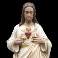 Antique Sacred Heart of Jesus statue — church décor - 6